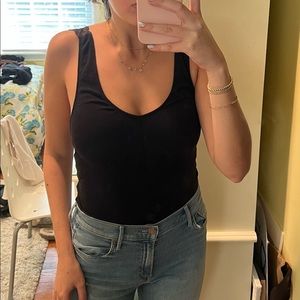 Black tank with lace straps